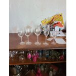 Service de verres en cristal d'arc fleury 5 types de verres : porto, eau, vin , fl�te champagne et digestif ...