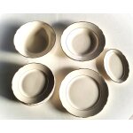 Service villeroy & boch vintage 12 pices tons crme et dor tbe