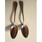 Set de 2 petites cuillres anciennes en mtal argent - poinon