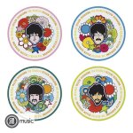 Set de 4 assiettes - the beatles - yellow sub fleurs
