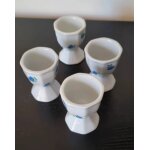 Set de 4 coquetiers blancs a fleurs