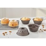 Set de 4 moules a mini kouglof acier revtement antiadhrent 10 cm