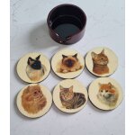 Set de 6 dessous de verre chats Set de 6 dessous de verre chats