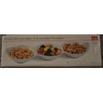 Set plateau coupelle de pr�sentation ap�ritif / porcelaine / 3 compartiments