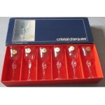 Six verres a pied de 7cl en cristal darques - modle ancien verneuil - avec leur etiquette - rangs ...