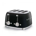 Smeg toaster 4 fentes 2000w thermostat rglable noir