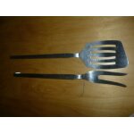 Spatule + fourchette a servir inox avec crochet a suspendre
