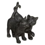 Statuette d�co - non sp�cifi� - couple chatons - 15cm - noir - r�sine