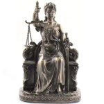 Statuette en polyr�sine justitia th�mis de couleur bronze