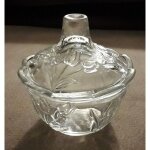 Sucrier en verre d�cor� de tulipes Ø 10, 5 cm