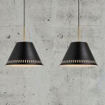 Suspension pine, a 2 lampes, noire Suspension pine, a 2 lampes, noire