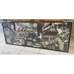 Tableau art contemporain collage patchwork cadre sous verre noir et blanc journalisme presse photo