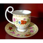 Tasse a caf royal worcester collection cabinet flowers vintage porcelaine fine anglaise dore or fin ...