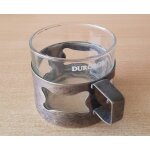 Tasse a caf th vintage verre et mtal durobor hauteur 6, 5 cm diamtre 7, 5 cm