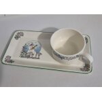 Tasse petit - djeuner faence de gien - pierrot et colombine - 1980