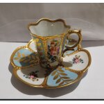 Tasse et soucoupe de collection -   porcelaine d' art - ren caire - limoges