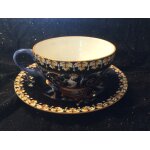 Tasse et soucoupe fa�encerie de gien ¿ d�cor naissance thibault