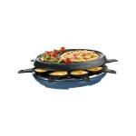 Tefal appareil  raclette grill crpe bleu acier / 1050w 8 pers multifonctions 3 en 1