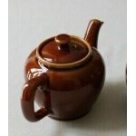 Thire en cramique emaille marron vintage