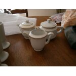 Thire liser dor sucrier et pot a lait porcelaine