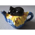 Thire originale dcorative anglaise tony carter - cat on basket - en forme de panier bleu et jaune, ...