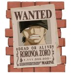 Tirelire - one piece - affiche wanted zoro