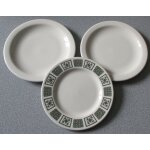 Trois assiettes a dessert en cramique anglaise churchill supervitrified hotelware bs 4034 - 2 blanches ...