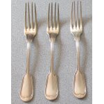 Trois fourchettes - modle au filet - poinons 120 et metal blanc - taille 20. 5cm - couvert d'argenterie ...