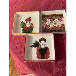 Trois petites assiettes carres 8, 5x8, 5 frida kahlo