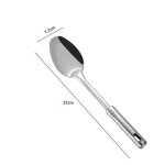 Ustensiles de cuisine en acier inoxydable, poigne anti - brlure, spatule, cuillre a soupe, cuillre ...