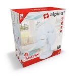 Ventilateur de table alpina 3 vitesses inclinable blanc