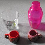 Verre cointreau capirinha (hauteur 8. 5cm) + doseur cointreaupolitan (plastique rose) + 2 tasses en ...