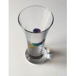 Verre de dgustation avec incrustation d'un dauphin d'un poisson et d'un coquillage en couleurs - fonds ...