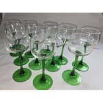 Verre a vin alsace standard a pied vert lot de 11 verres