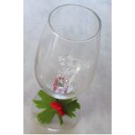 Verre a vin les vignerons de beynes - saint vincent 2012 - hauteur 15. 5cm - dcor d'un noeud rouge ...