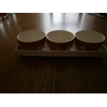 Verrines lot de 3 avec plateau motifs japonais