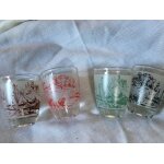 Vintage 1960 : 4 mini verres a liqueur ide cadeau