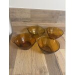 Vintage lot de 4 bols marron ambr� duralex et v�r�co