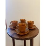 Vintage lot de 4 tasses et soucoupes arcopal volcan