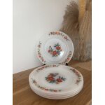 Vintage lot de 5 assiettes a dessert arcopal fleuries jaunes et oranges