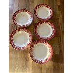 Vintage lot de 5 assiettes fa�ence st amand pommes