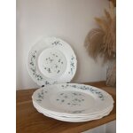 Vintage lot de 5 assiettes plates arcopal vronica myosotis