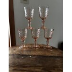 Vintage lot de 5 petits verres a liqueur luminarc rosaline
