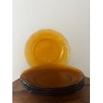 Vintage lot de 6 assiettes a dessert marron ambr�