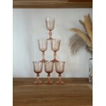 Vintage lot de 6 verres a vin luminarc rosaline