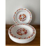 Vintage lot de 7 assiettes creuses arcopal flore