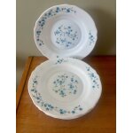 Vintage lot de 7 assiettes creuses arcopal v�ronica myosotis