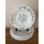 Vintage lot de 8 assiettes creuses arcopal v�ronica myosotis