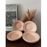 Vintage lot de 8 assiettes creuses rose poudr digoin et sarreguemines