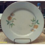 Vintage - assiette plate - en   porcelaine de limoges - france